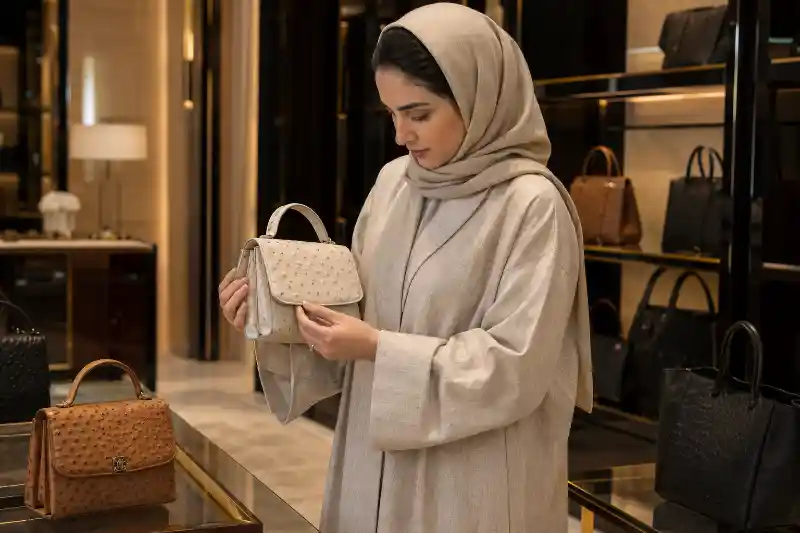 چرم شترمرغ کیف